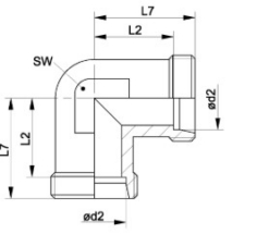 Nurkühendus 90° CEL Roostevaba